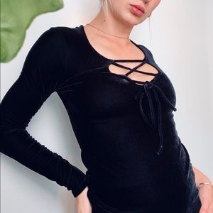 Black Velour Boston Proper Top